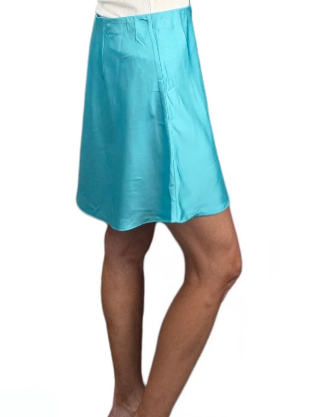 NWT. J.CREW Gwen Mini Slip Skirt In Turquoise Satin